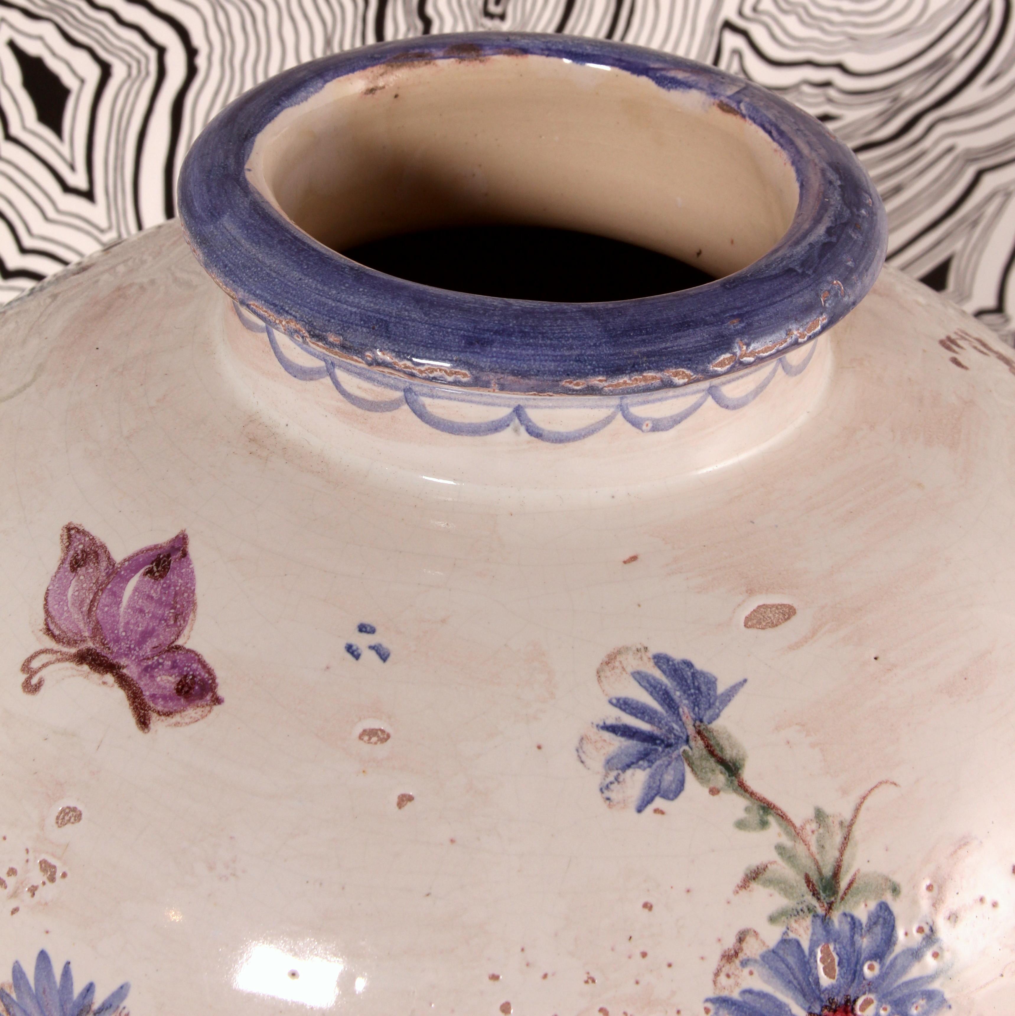 huge Ulmer Keramik VASE design by Baroness Sybille von Rotkirch floral faience 8