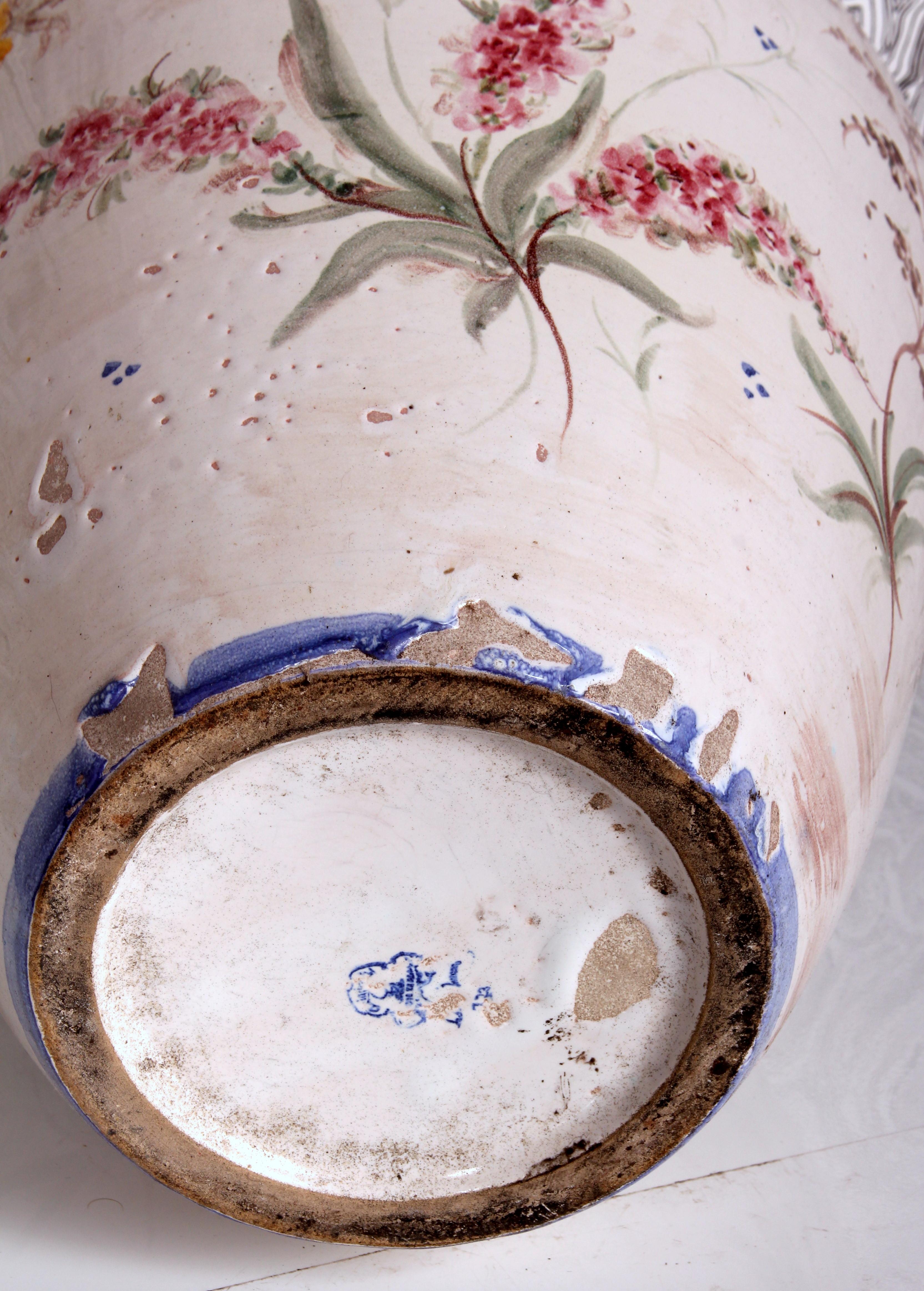 huge Ulmer Keramik VASE design by Baroness Sybille von Rotkirch floral faience 9
