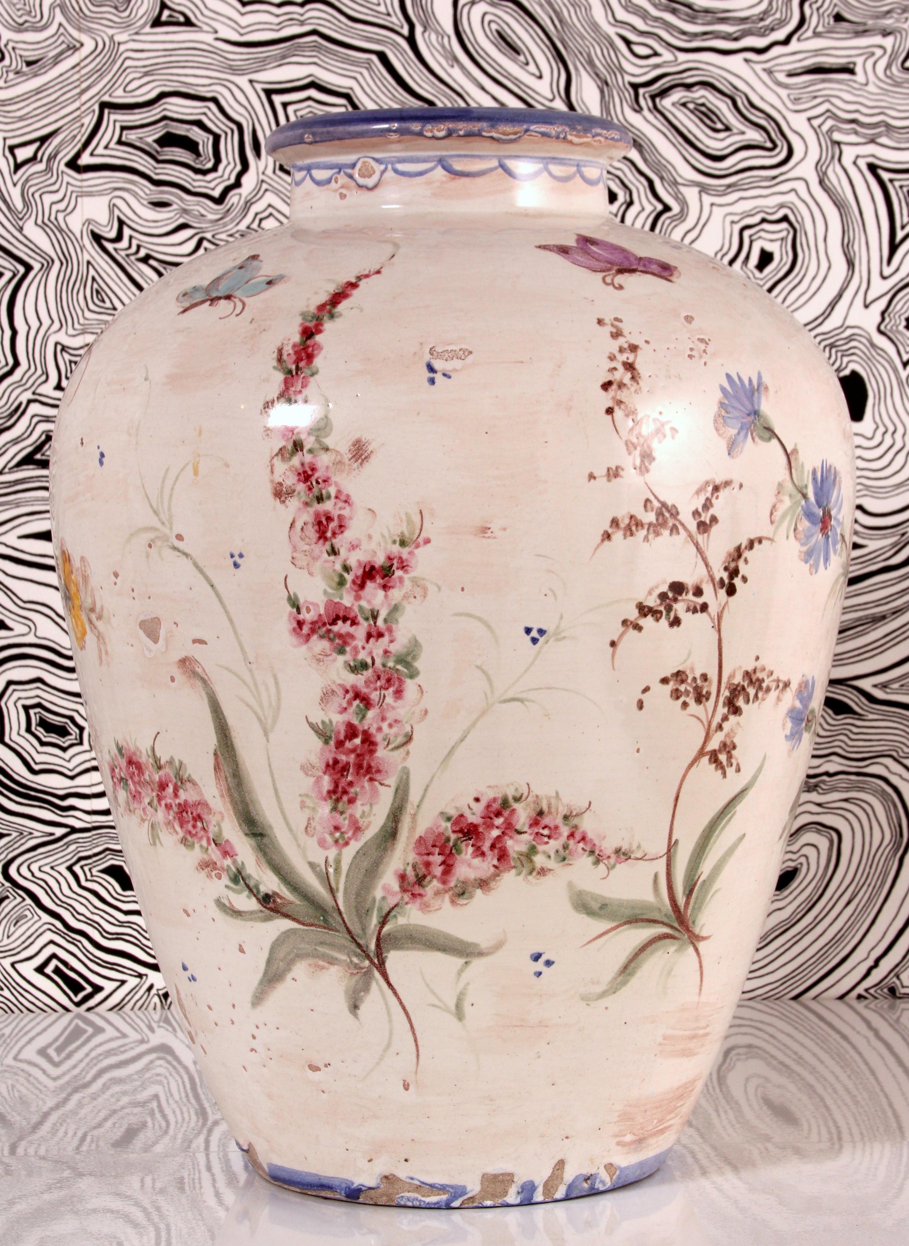 huge Ulmer Keramik VASE design by Baroness Sybille von Rotkirch floral faience 11
