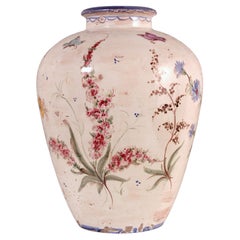 huge Ulmer Keramik VASE design by Baroness Sybille von Rotkirch floral faience