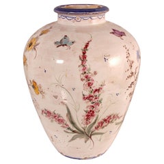 Vintage huge Ulmer Keramik VASE design by Baroness Sybille von Rotkirch floral faience