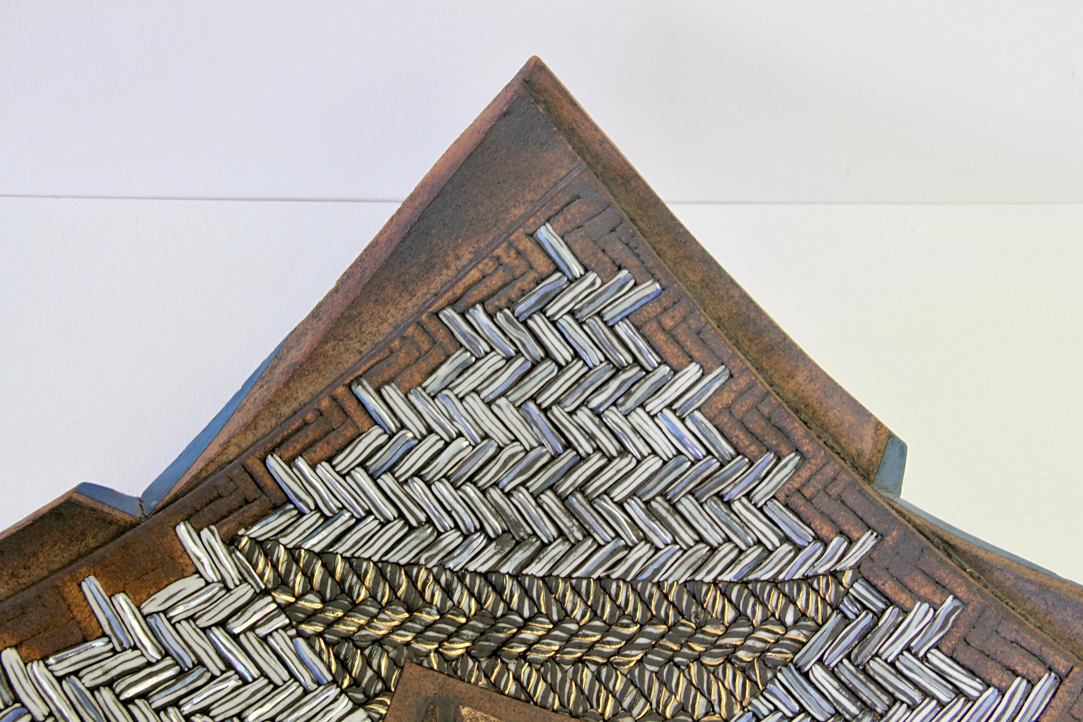 Clay Huge Unique Brutalist Centrepiece Inlaid Bowl by Elina Brandt-Hansen circa 1990s For Sale