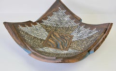 Einzigartige Brutalist Centrepiece Schale mit Intarsien von Elina Brandt-Hansen um 1990