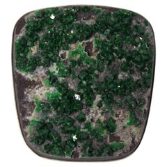 Huge Uvarovite ring 9 size, Green garnet ring