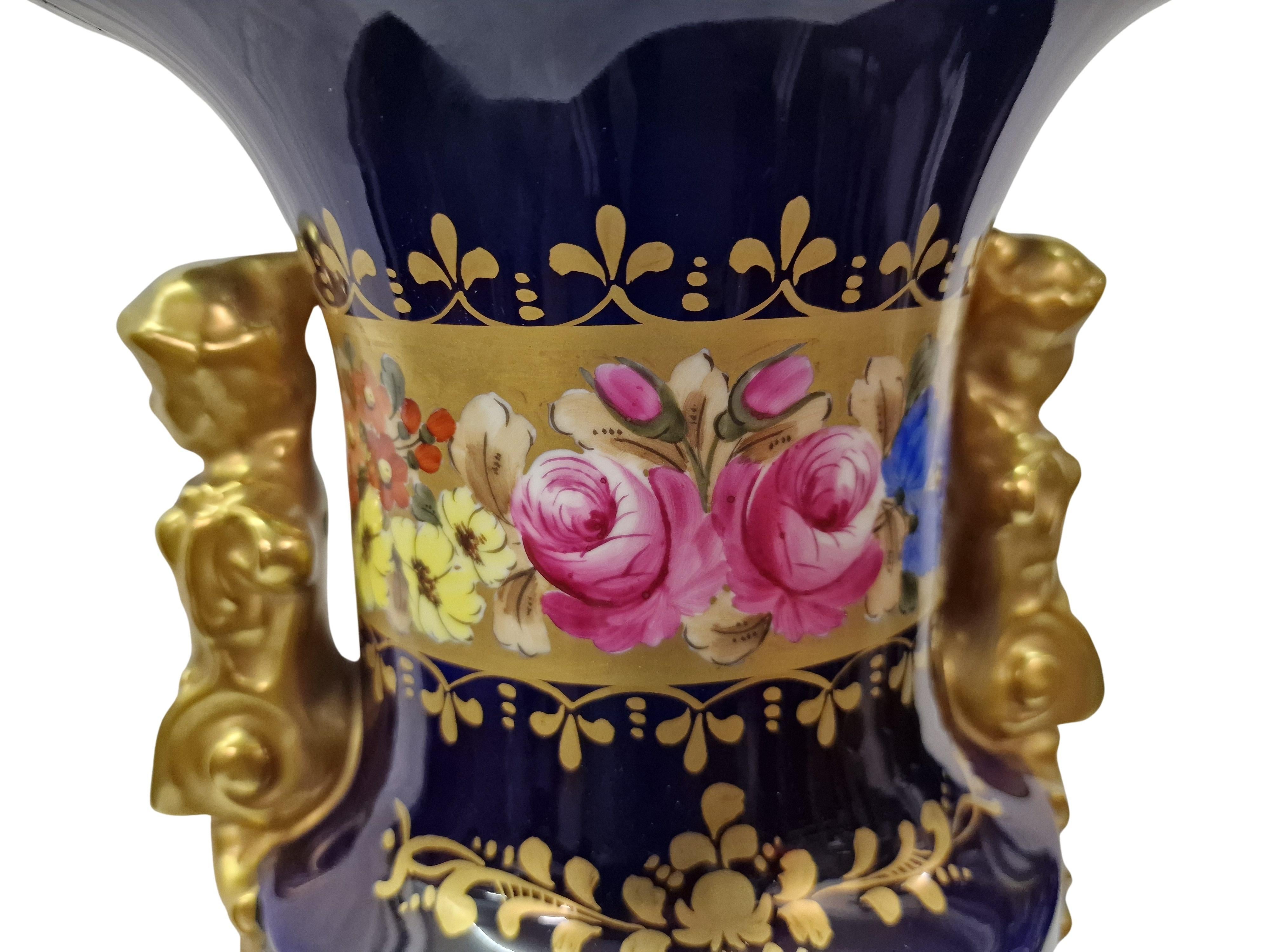 Porcellana vaso enorme, vaso a cratere, dipinto a mano, firmato, anni '50, Limoges, Francia in vendita