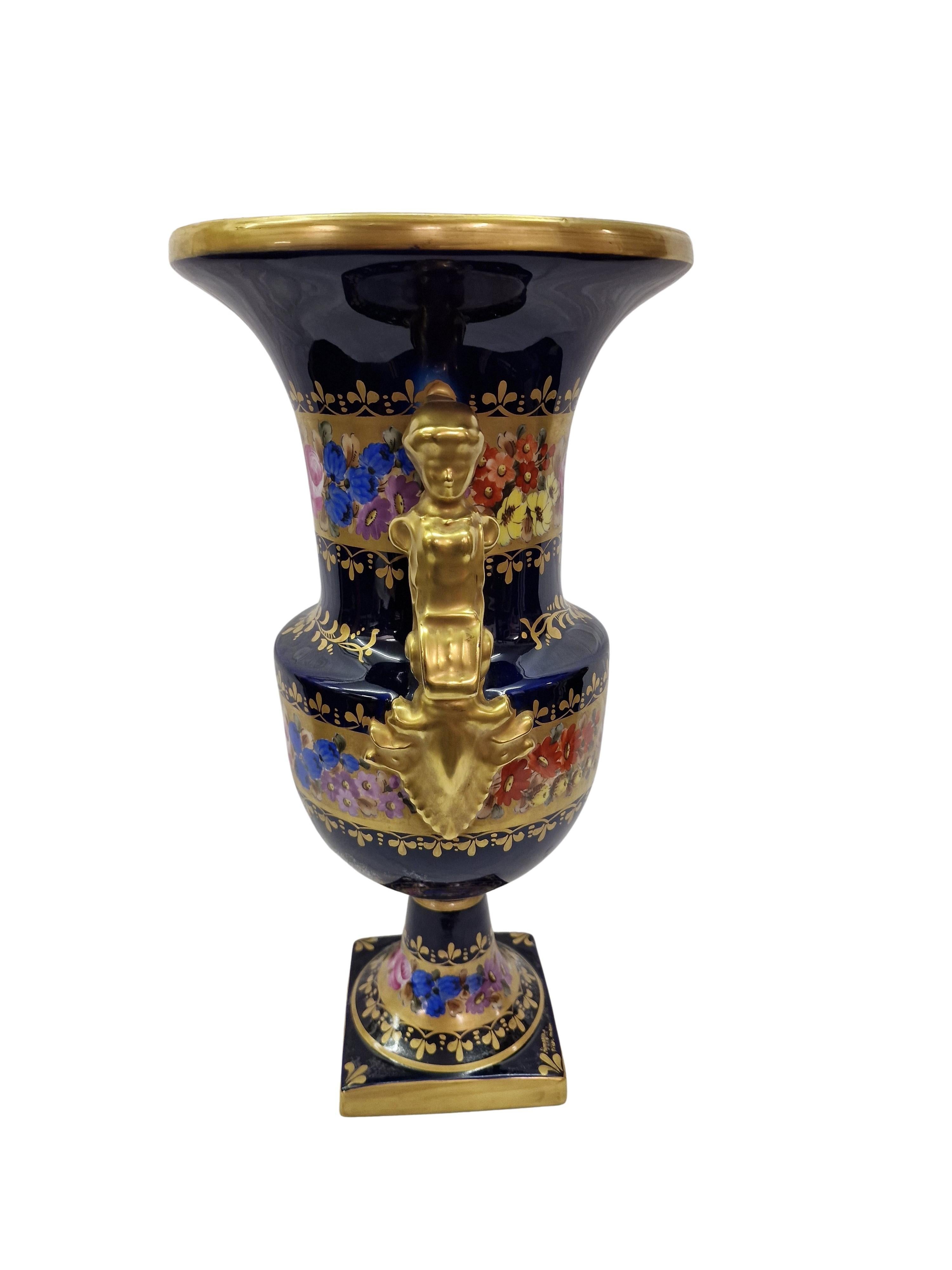 vaso enorme, vaso a cratere, dipinto a mano, firmato, anni '50, Limoges, Francia in vendita 2