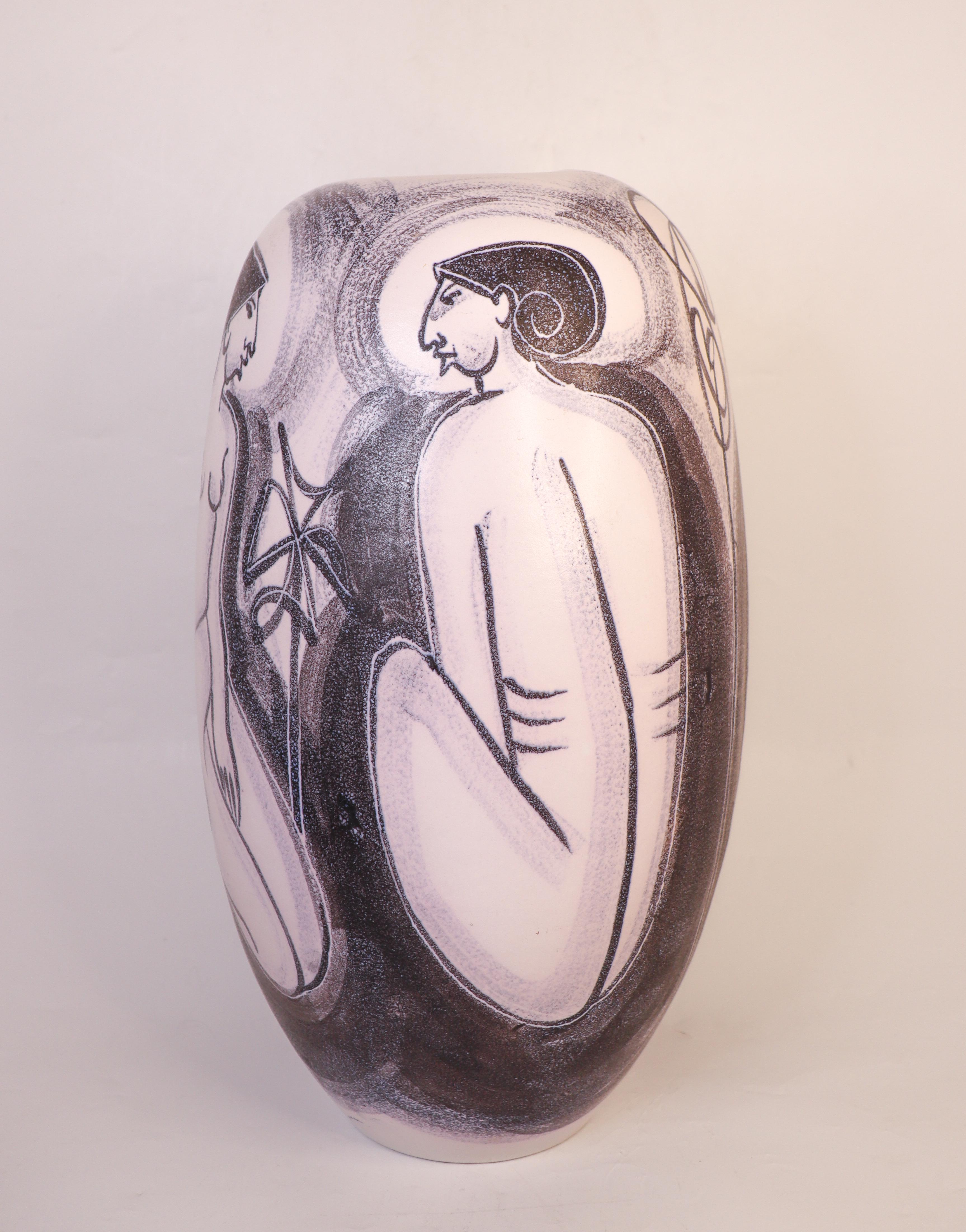 Scandinavo moderno Vaso enorme - Mette Doller - Höganäs, metà del secolo scorso, svedese in vendita