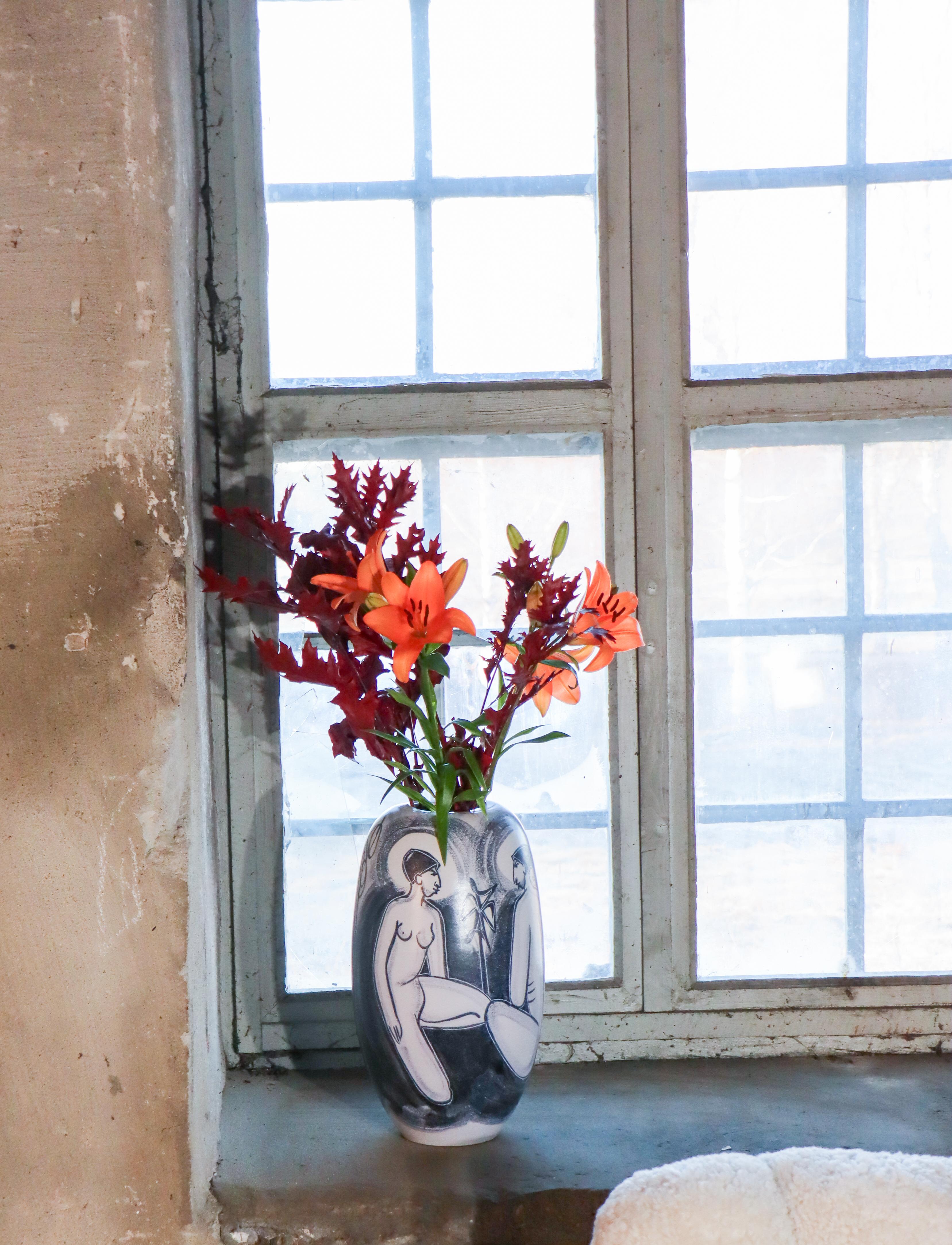 Jarrón enorme - Mette Doller - Höganäs Sueco Moderno de mediados de siglo Escandinavo moderno en venta