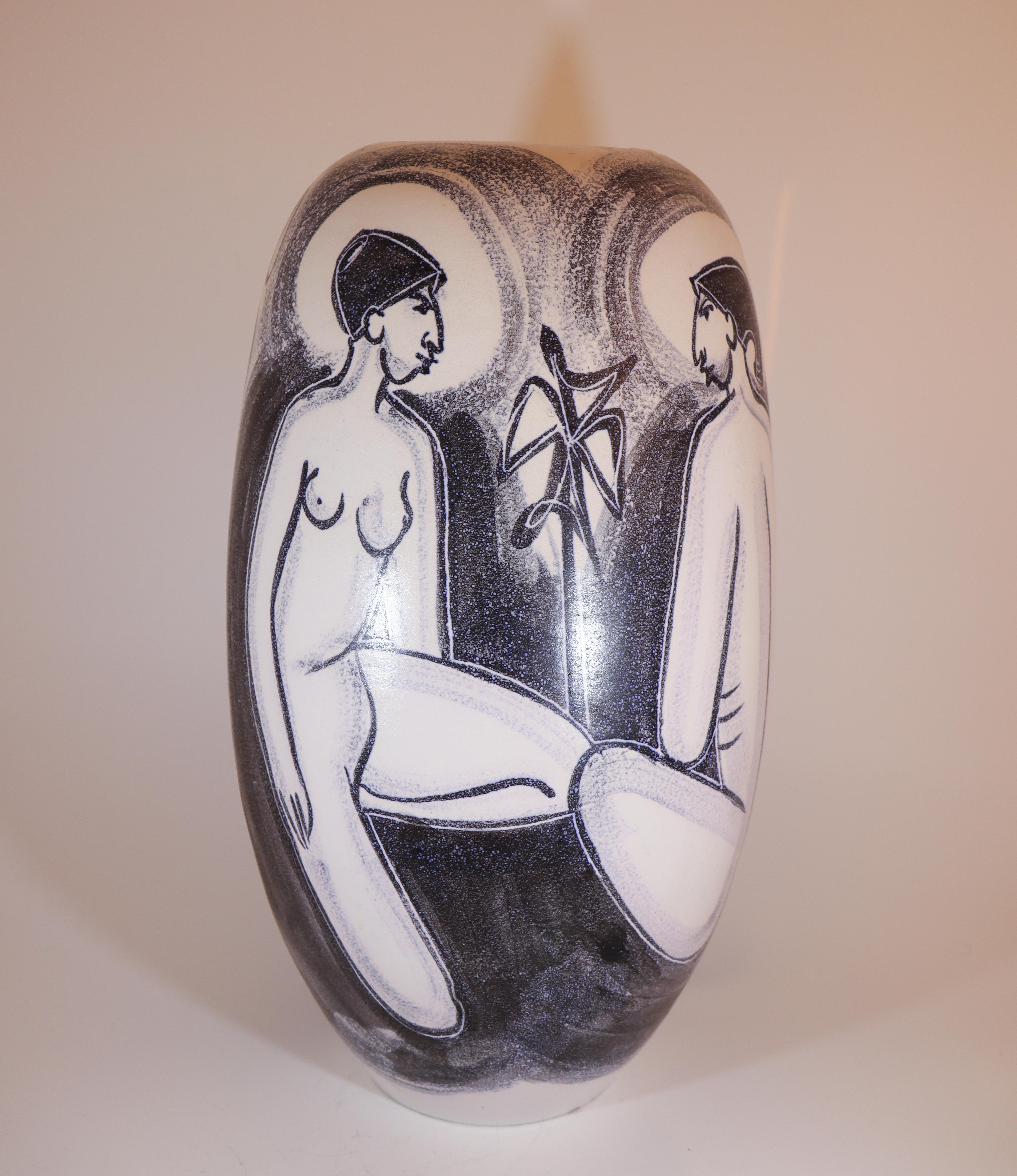 Jarrón enorme - Mette Doller - Höganäs Sueco Moderno de mediados de siglo en venta 4