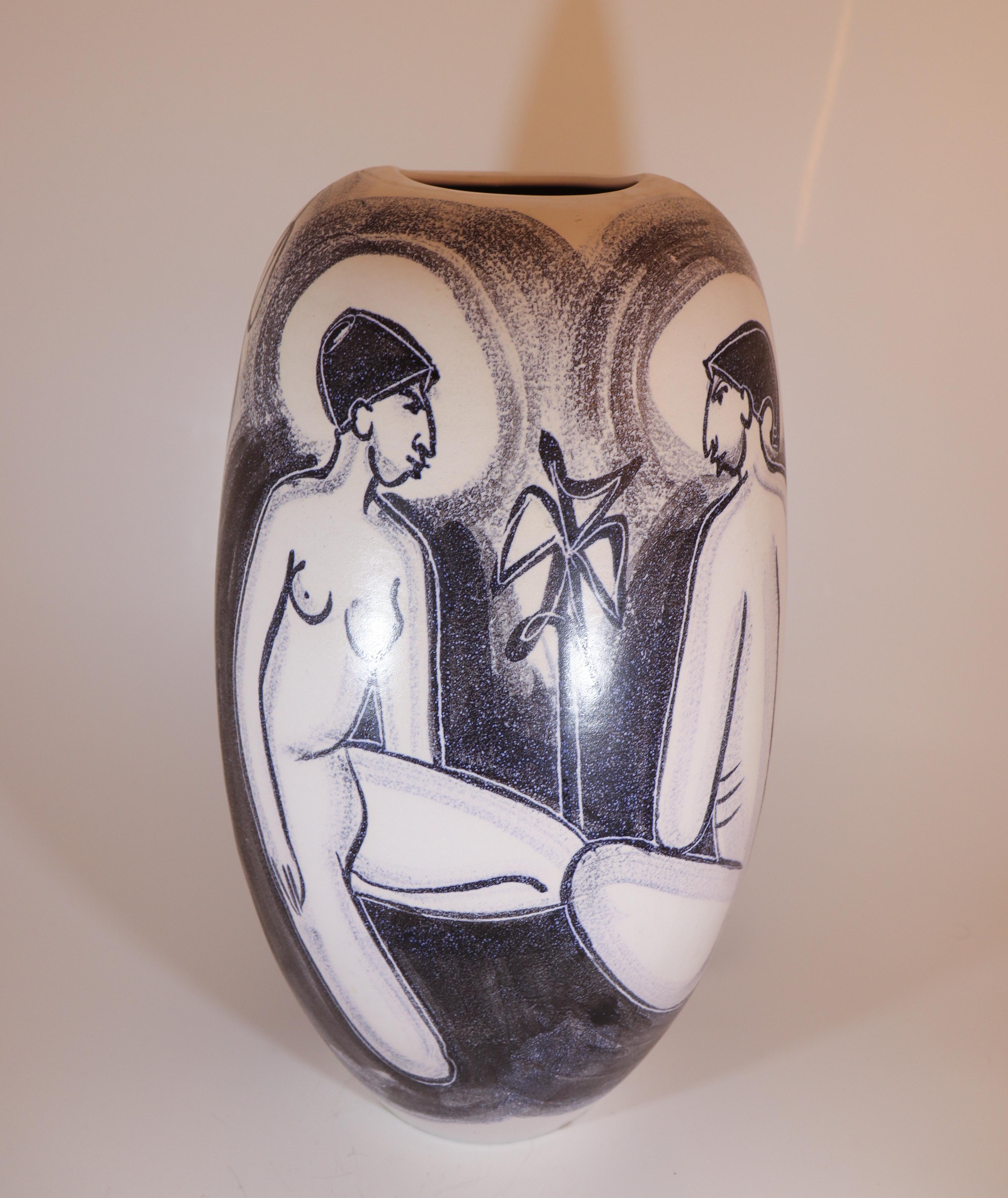 Jarrón enorme - Mette Doller - Höganäs Sueco Moderno de mediados de siglo en venta 5