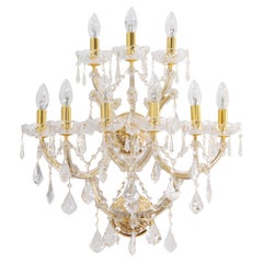 Huge Venetian Sconce Maria Teresa style Crystals and strass handmade in Italy