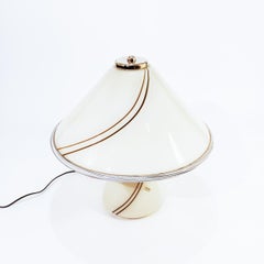 Enorme lámpara de mesa Venini postmoderna de cristal de murano soplado a mano. Italia, años 70