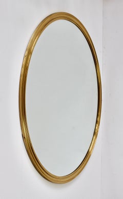 Huge Vereinigte Werkstätten München Wall Mounted Polished Brass Mirror c. 1955
