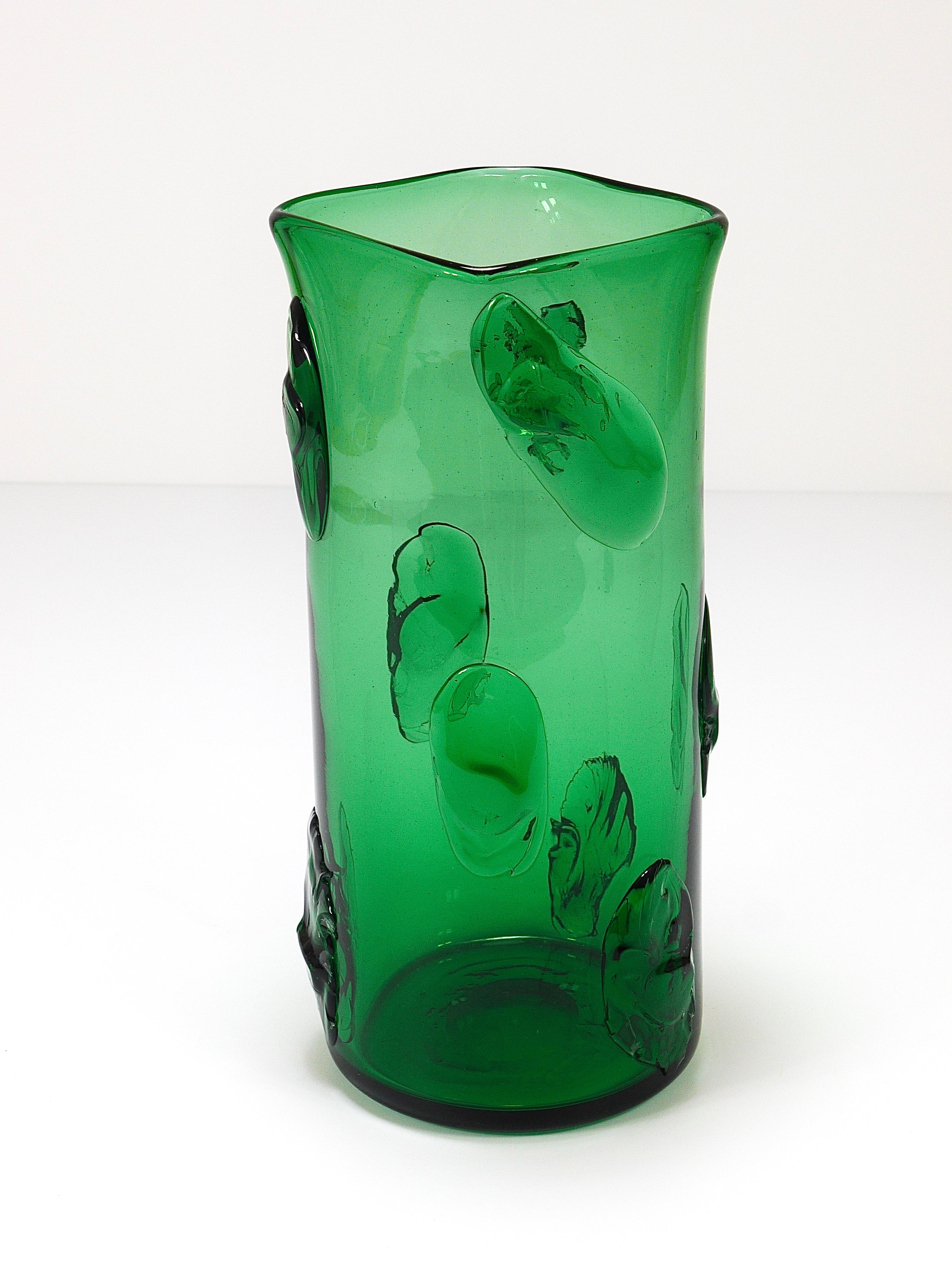 Huge Vetro Verde di Empoli Green Glass Vase, Italy, 1960s For Sale 5