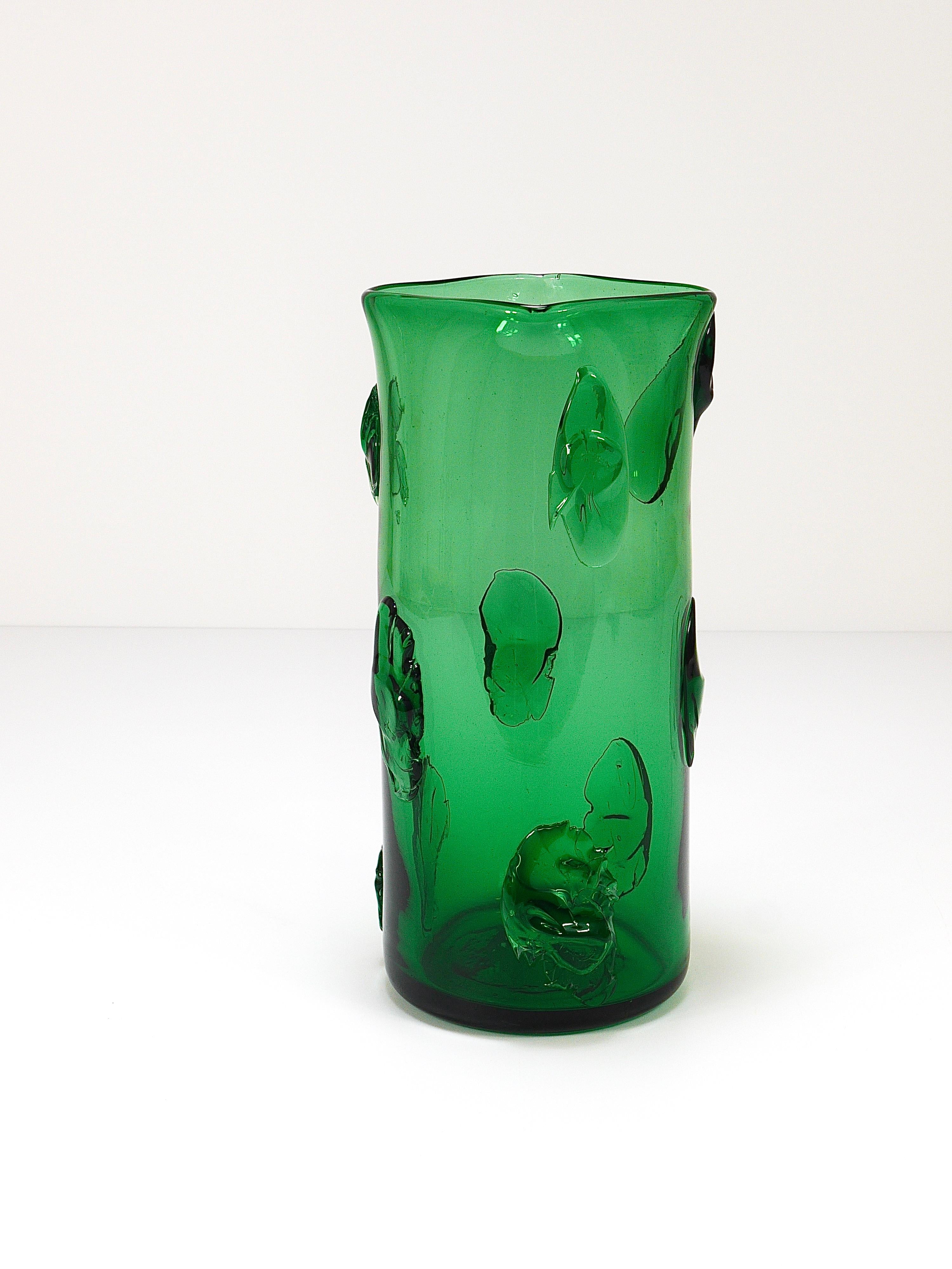 Huge Vetro Verde di Empoli Green Glass Vase, Italy, 1960s For Sale 7