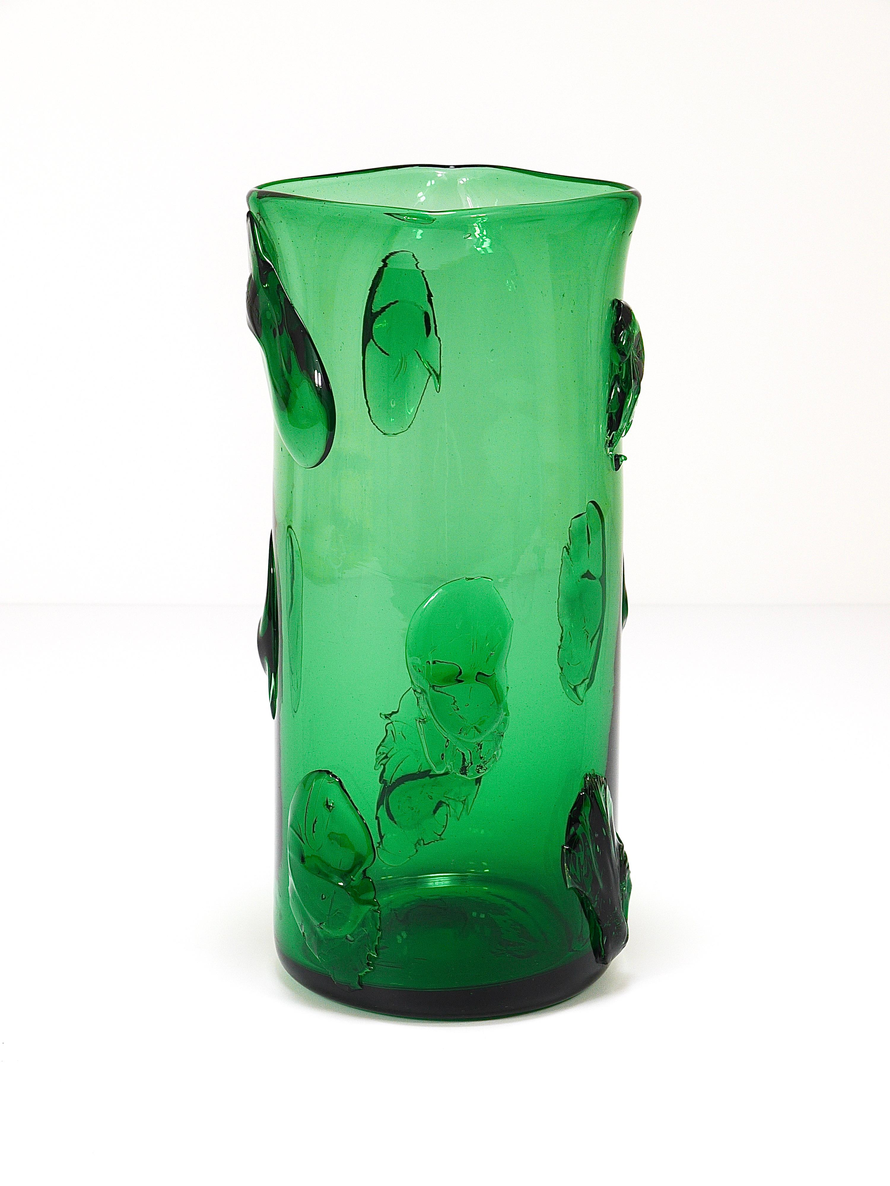 Huge Vetro Verde di Empoli Green Glass Vase, Italy, 1960s For Sale 11