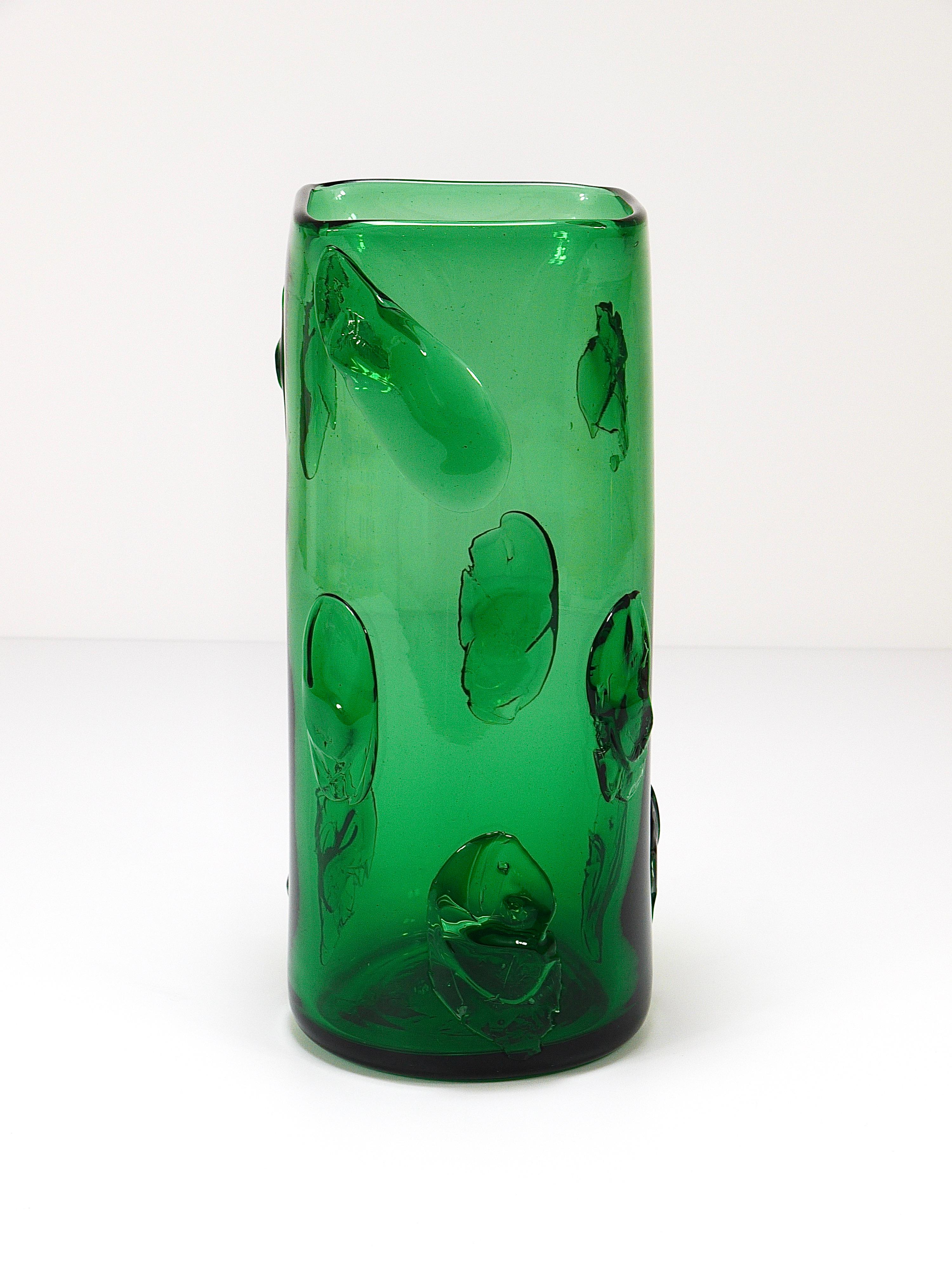 Huge Vetro Verde di Empoli Green Glass Vase, Italy, 1960s For Sale 13