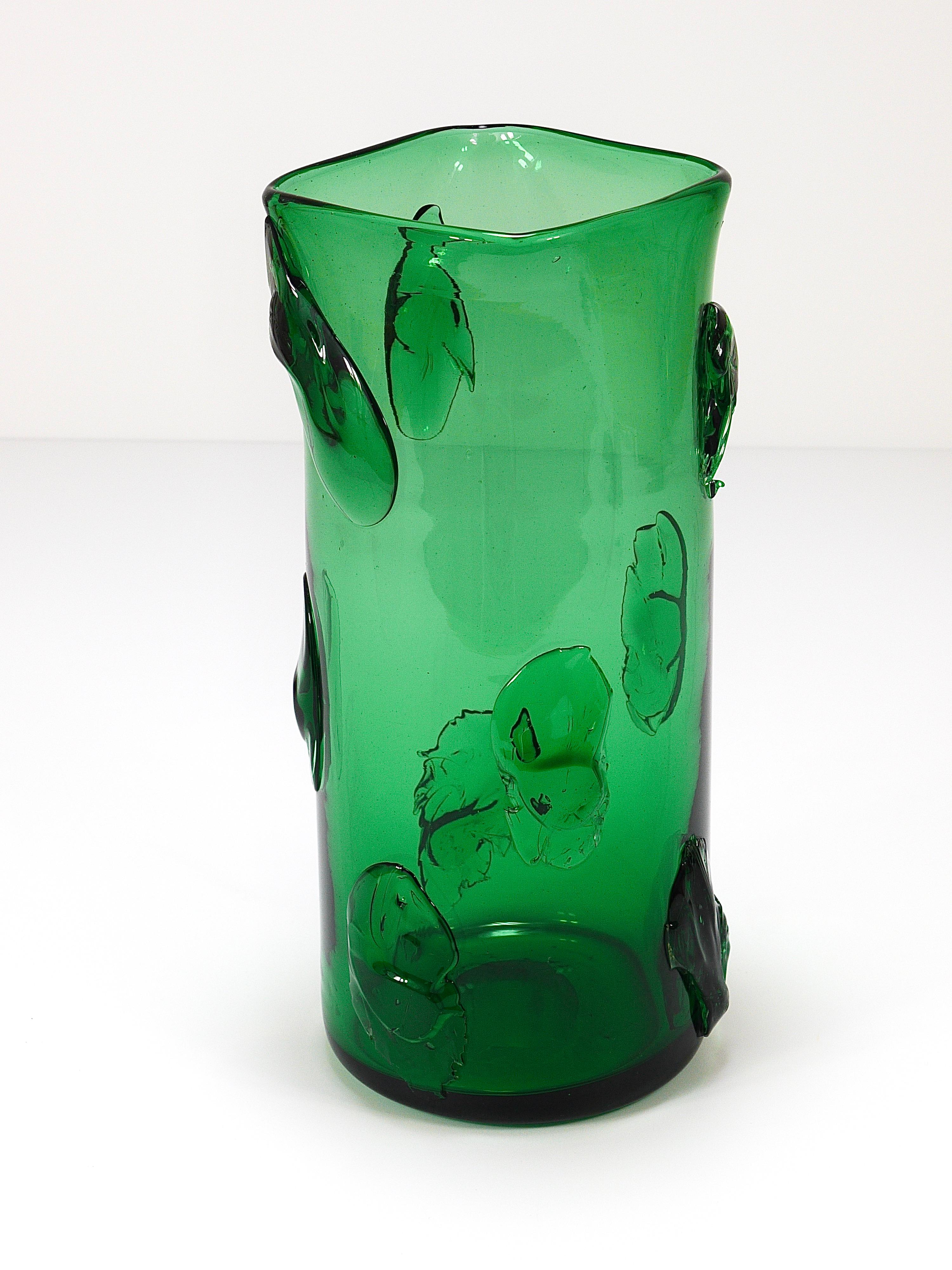 20th Century Huge Vetro Verde di Empoli Green Glass Vase, Italy, 1960s For Sale