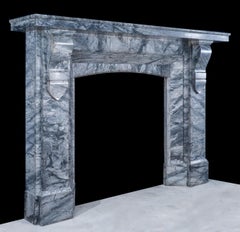 Huge Victorian Bardiglio Fiorito 19th Century Marble Fireplace