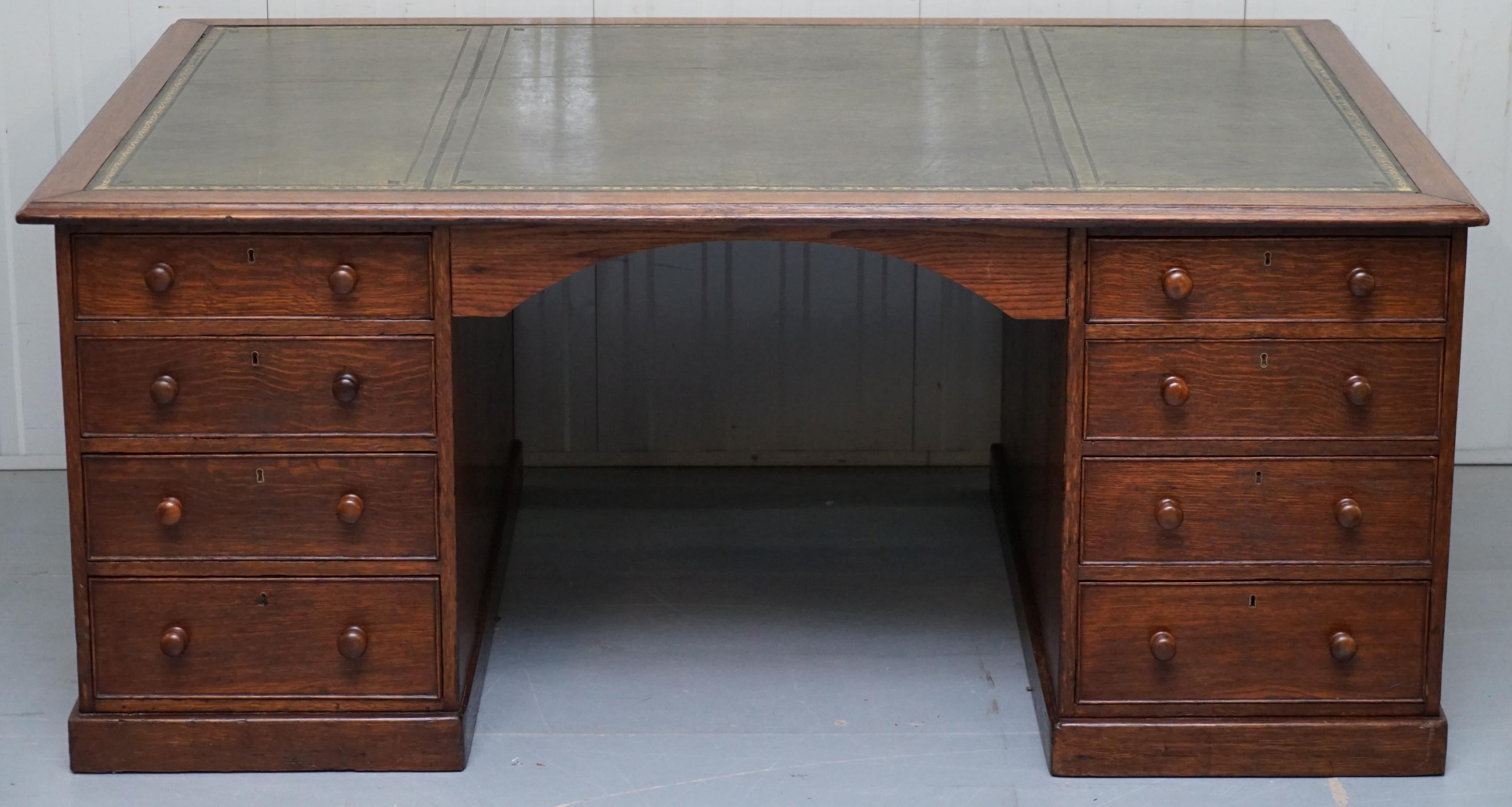 Wimbledon-Furniture

Wimbledon-Furniture is delighted to offer for sale this huge period Victorian, circa 1880 double sided solid mahogany partner desk with a green leather lot and monumental amounts of leg room

Please note the delivery fee