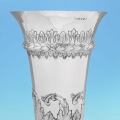Huge Victorian Sterling Silver Trumpet Vase, Susannah Brasted, London 1889