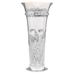 Huge Victorian Sterling Silver Trumpet Vase, Susannah Brasted, London 1889