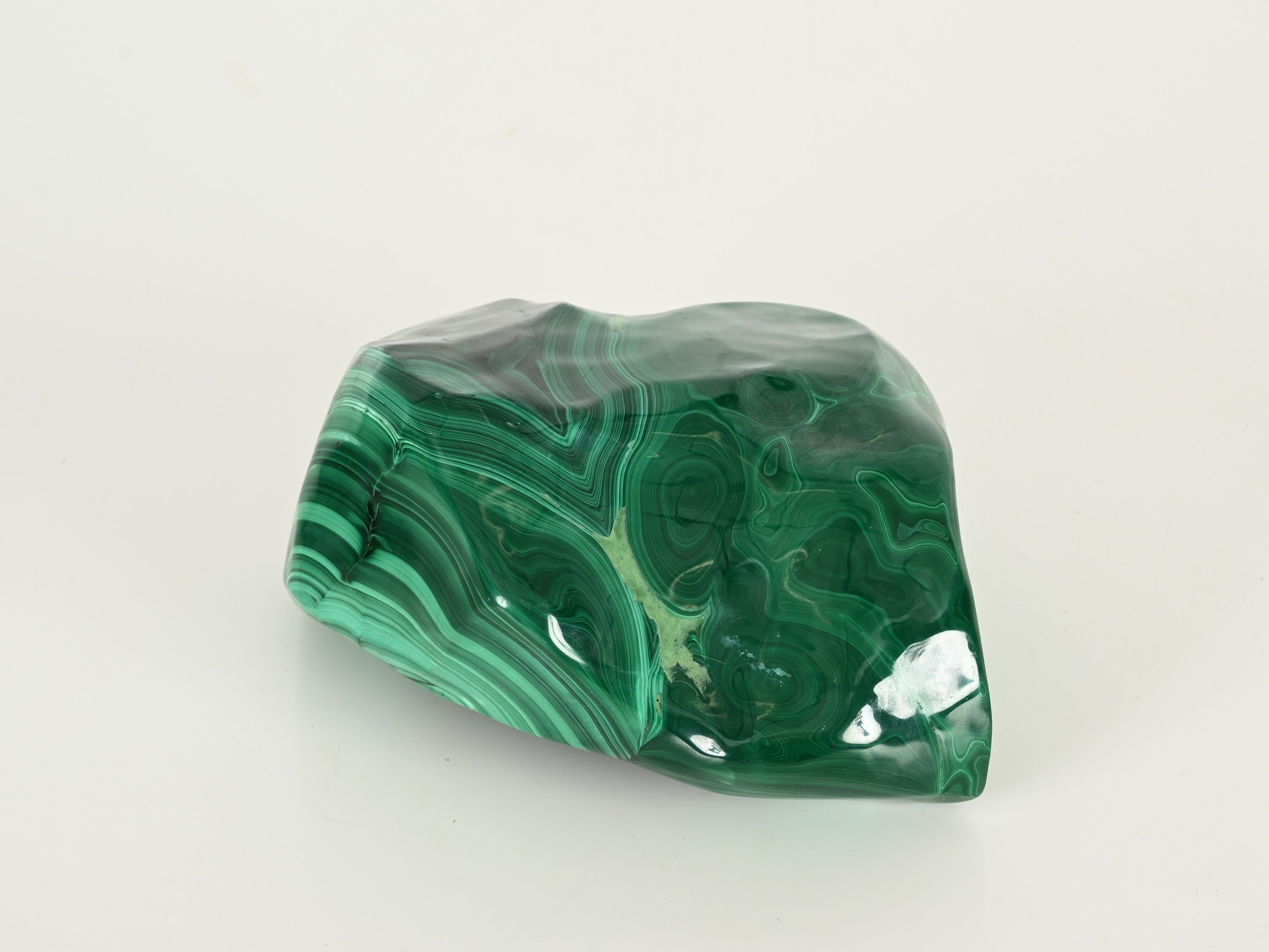 Vide-Poche ou bol en marbre italien vert malachite, Italie, années 1970 en vente 10