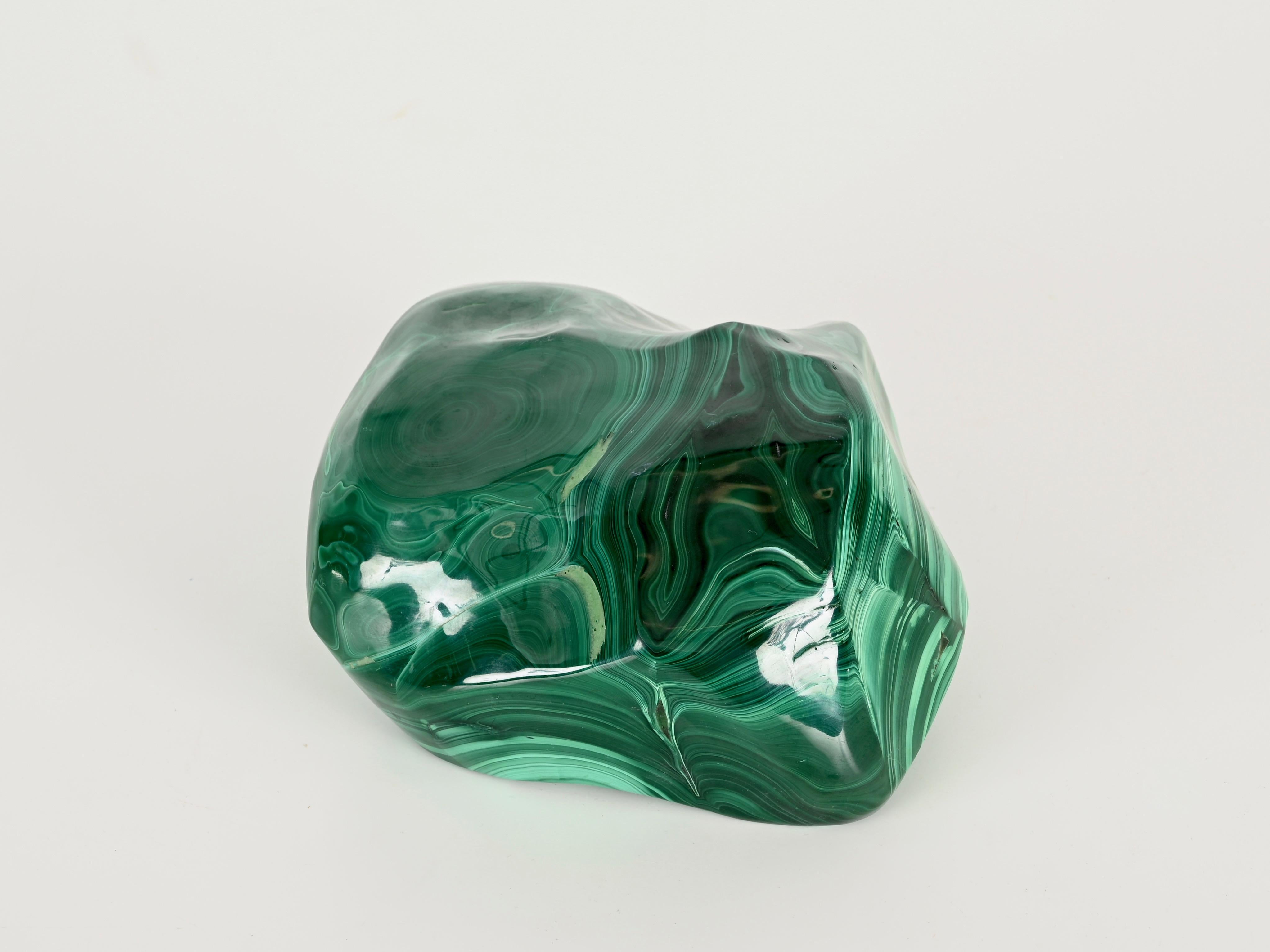 Vide-Poche ou bol en marbre italien vert malachite, Italie, années 1970 en vente 11