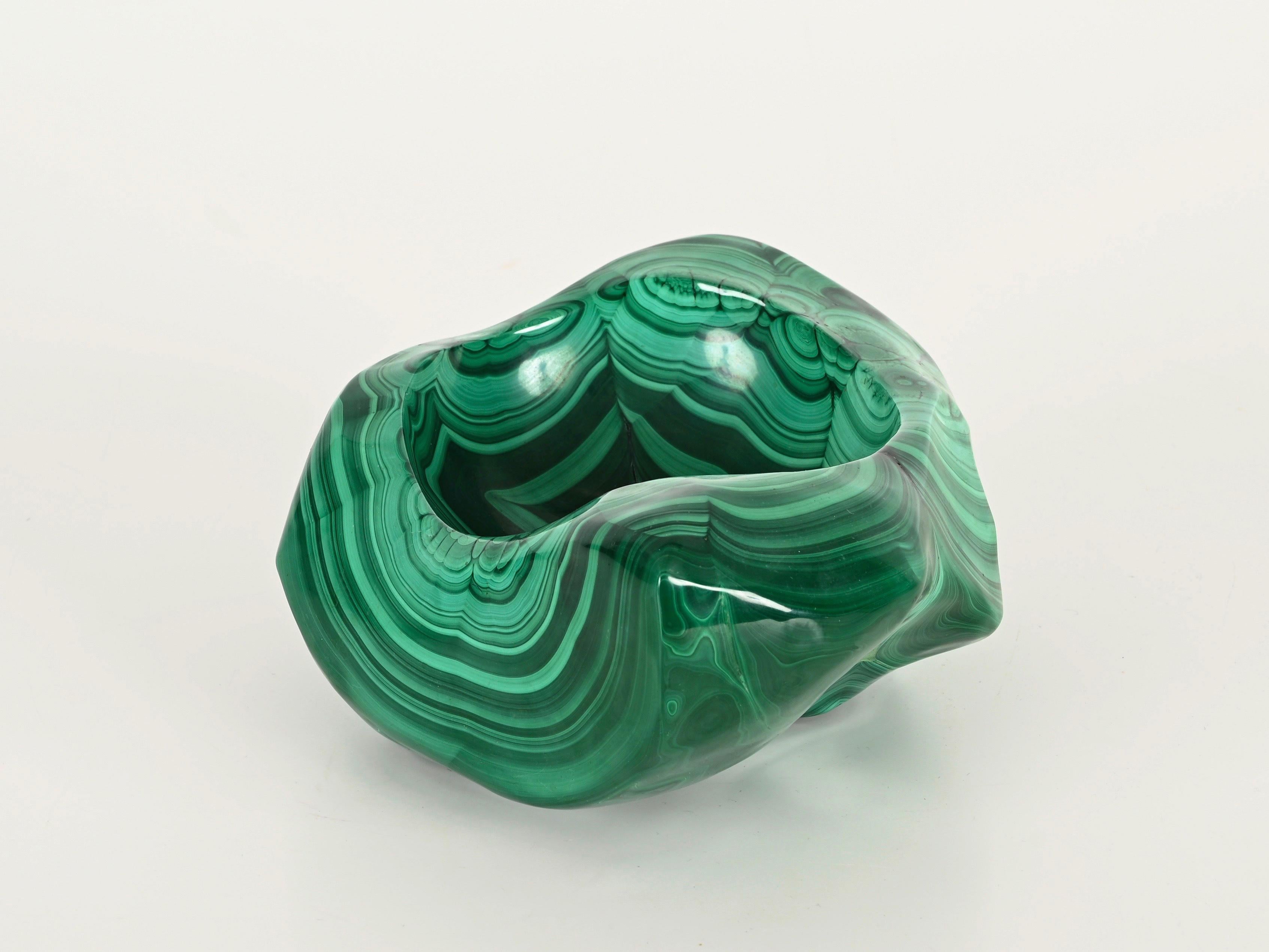 Vide-Poche ou bol en marbre italien vert malachite, Italie, années 1970 Bon état - En vente à Roma, IT