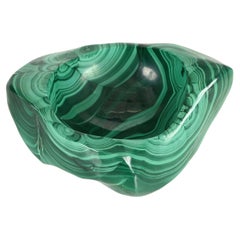 Enorme Vide-Poche o Ciotola in Marmo Italiano Verde Malachite, Italia anni '70