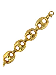 Huge Vintage 18K Yellow Gold Mariner Link Bracelet By Gucci