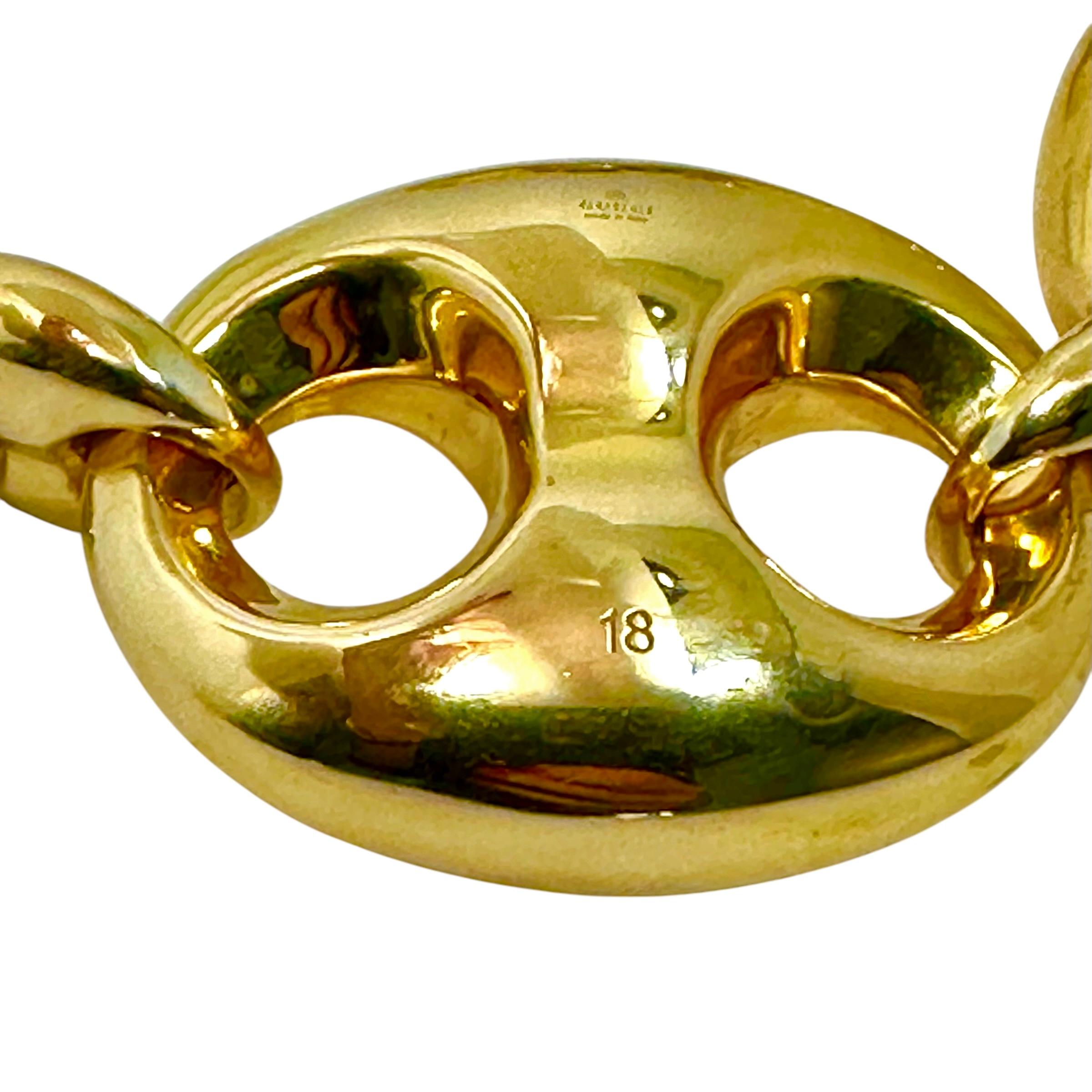 Huge Vintage 18K Yellow Gold Mariner Link Bracelet By Gucci 1