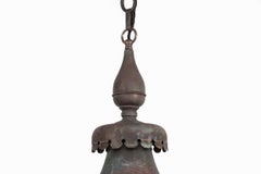 Huge Vintage 20th Century Copper Verdigris Hall Lantern Light