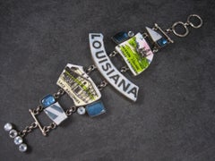 Enorme bracciale vintage in argento della Louisiana