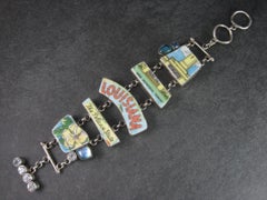 Superbe bracelet artisanal Louisiane vintage en argent sterling