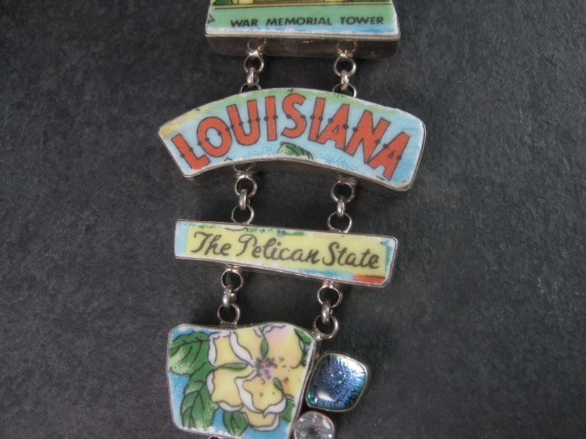 Huge Vintage Artisian Sterling Louisiana Bracelet In Excellent Condition For Sale In Webster, SD