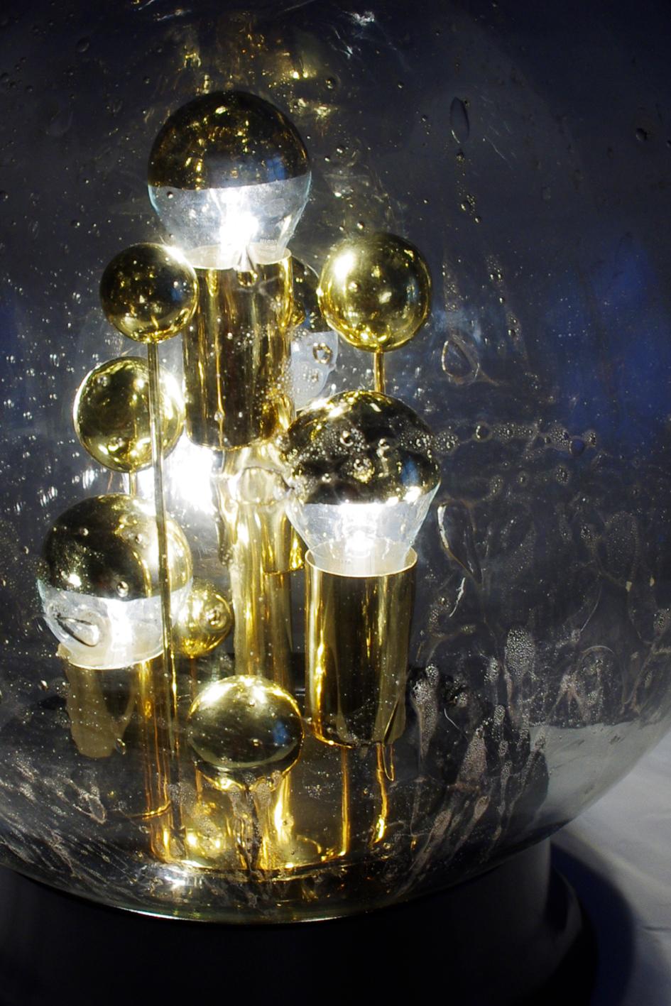 Ère spatiale Grande table ou lampadaire vintage en verre soufflé, années 1970 en vente