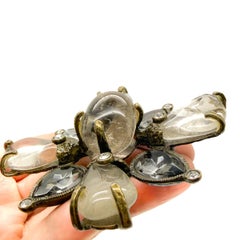 Énorme broche vintage en cristal de roche byzantin de Chanel par Karl Lagerfeld, 1997