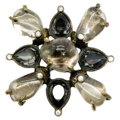 Énorme broche vintage en cristal de roche byzantin de Chanel par Karl Lagerfeld, 1997
