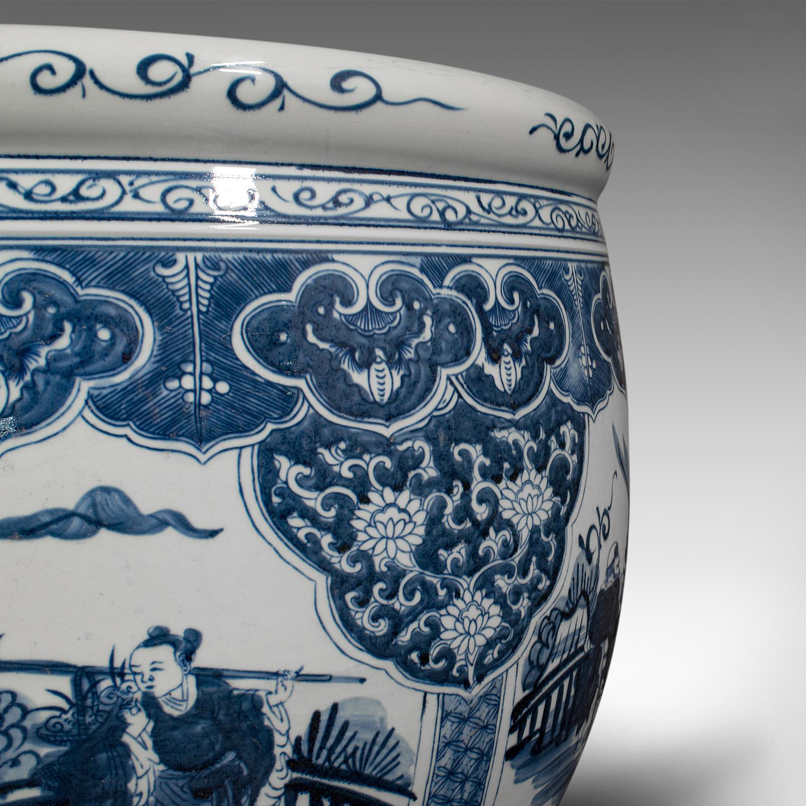 Huge Vintage Decorative Planter, Chinese, Ceramic, Jardiniere Pot, Fish Bowl 5