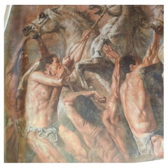 Huge 68.5" Vintage Fine Art Signed Giclee on Canvas "Ferocitas" by Tomasz Rut