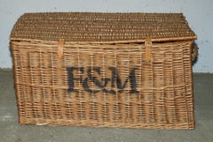 ENORME BASQUE EN MARQUE DE VINTAGE FORTNUM & MASON MiD CENTURY 93X63CM LOG BIN STORAGE