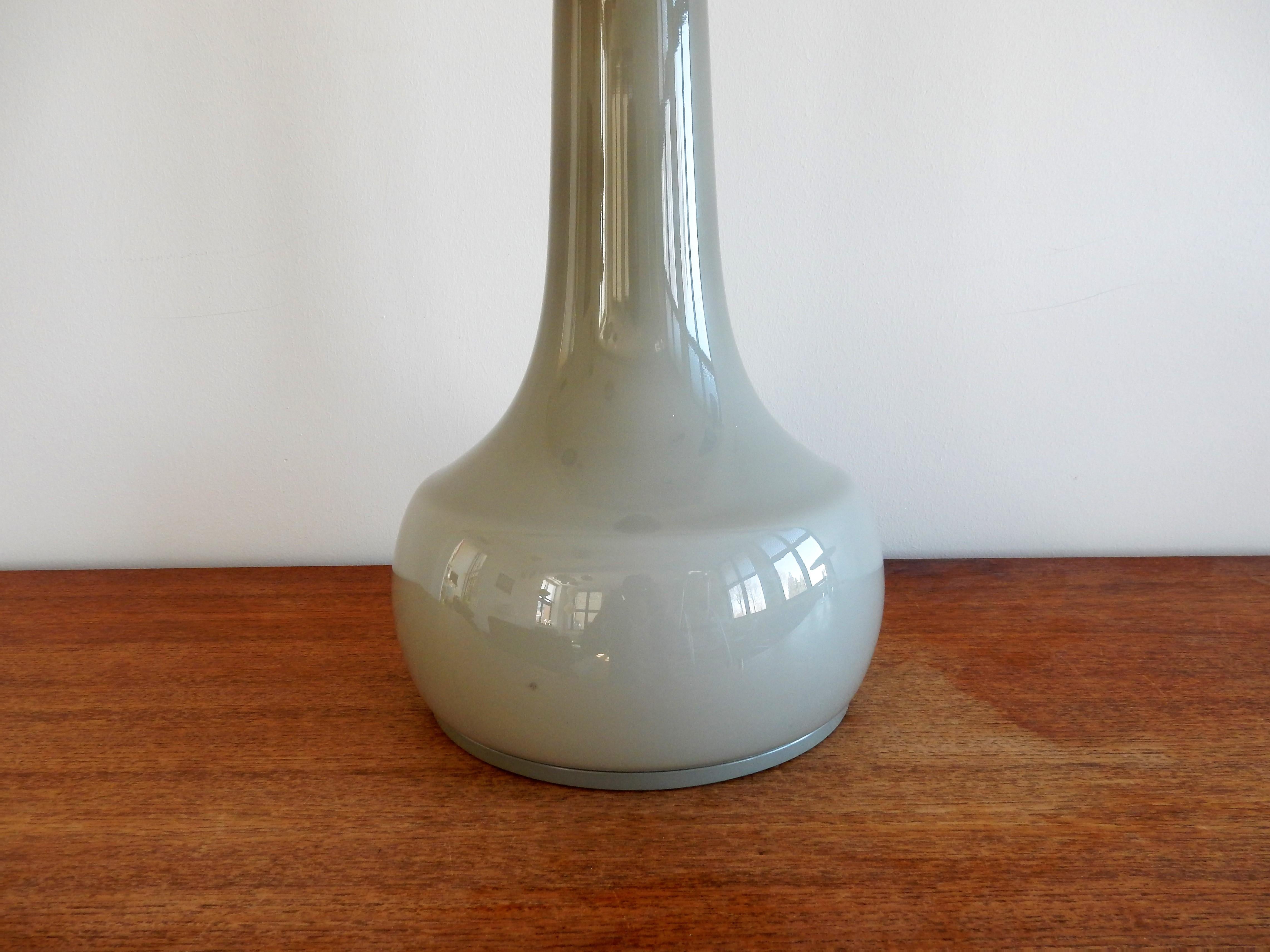 Mid-Century Modern Huge Vintage Grey Glass Table Lamp, 1960s For Sale