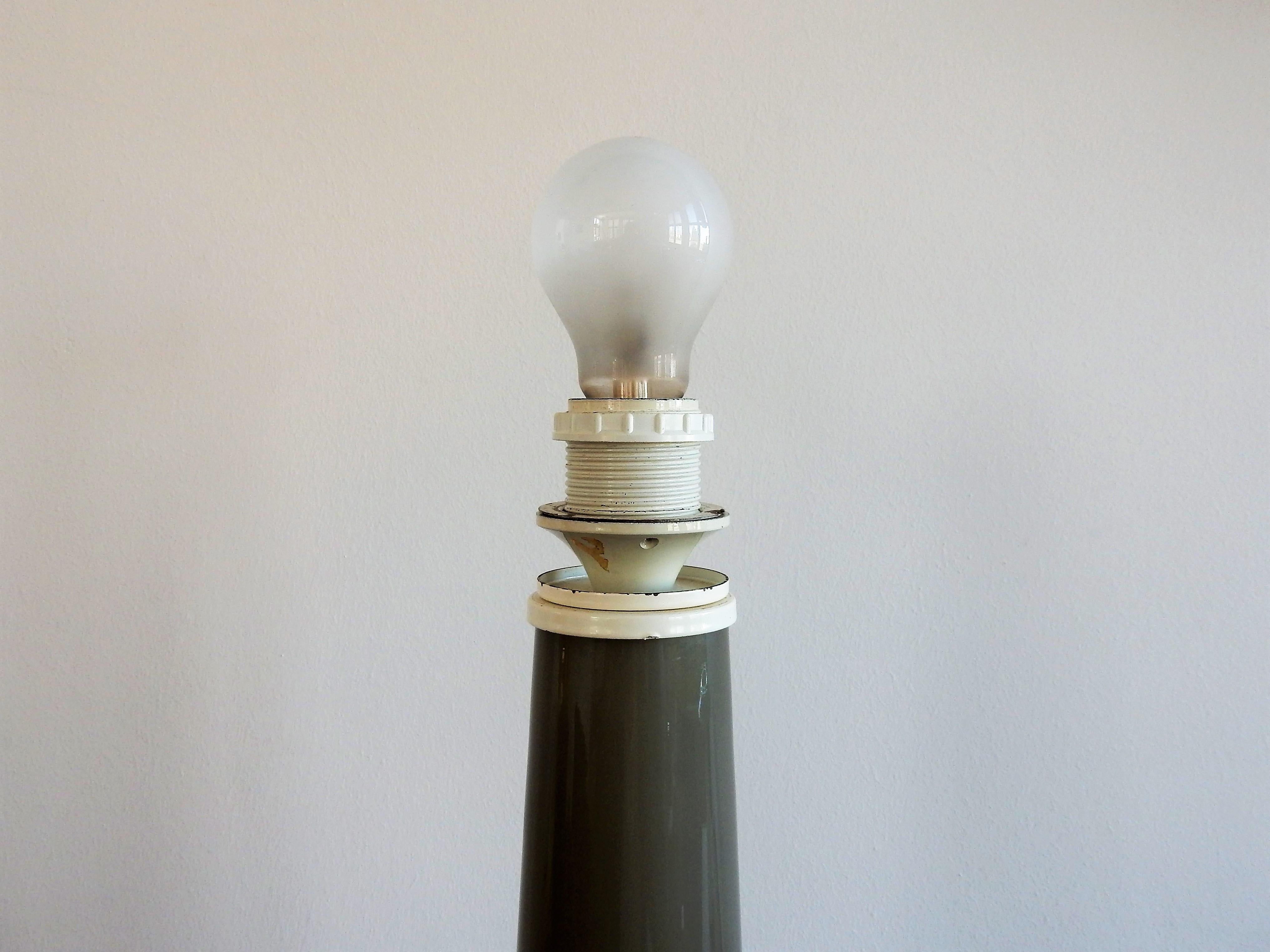 Mid-20th Century Huge Vintage Grey Glass Table Lamp, 1960s For Sale