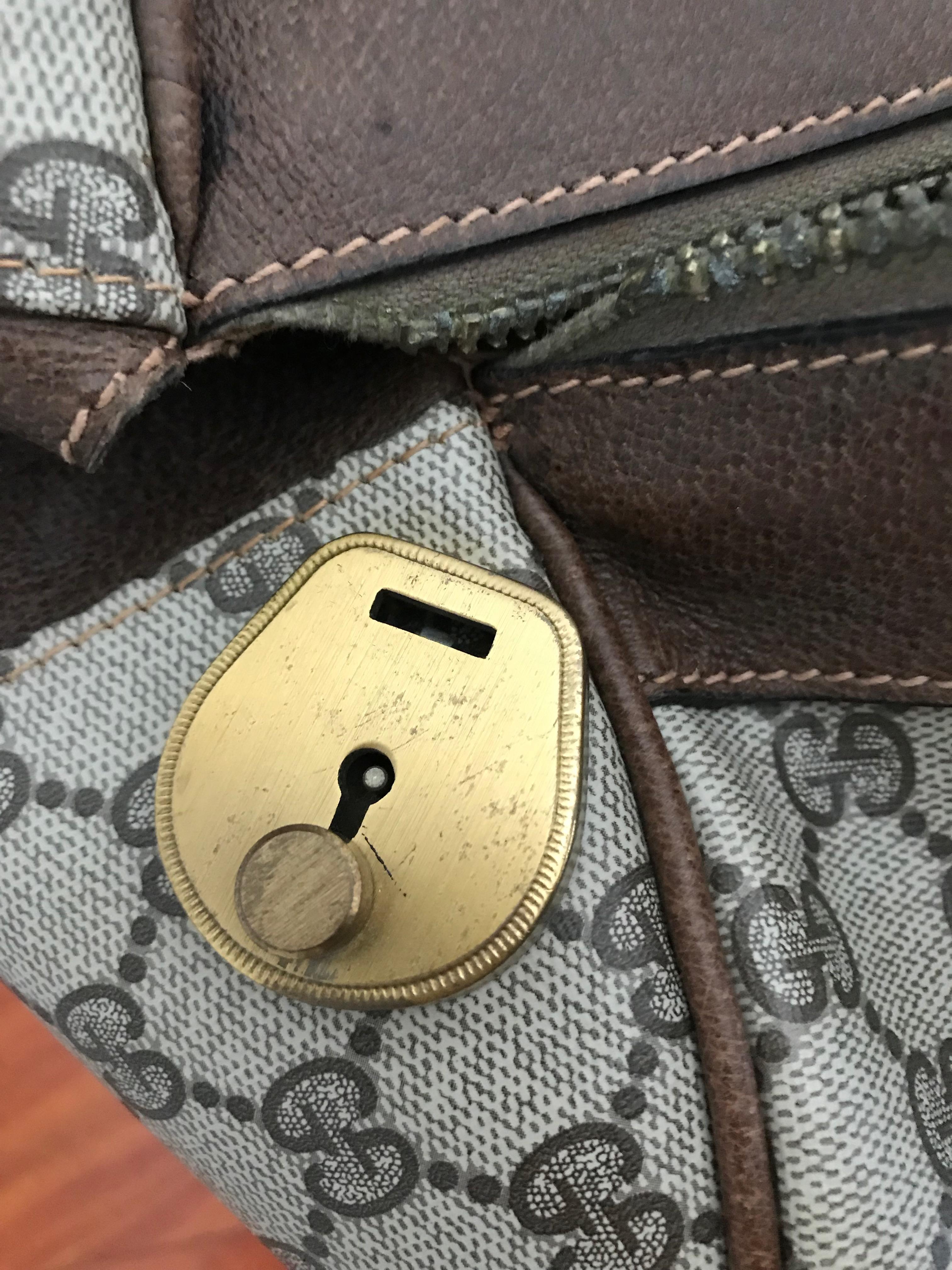 Huge Vintage Gucci Monogram Duffel Bag In Good Condition In North Bergen, NJ