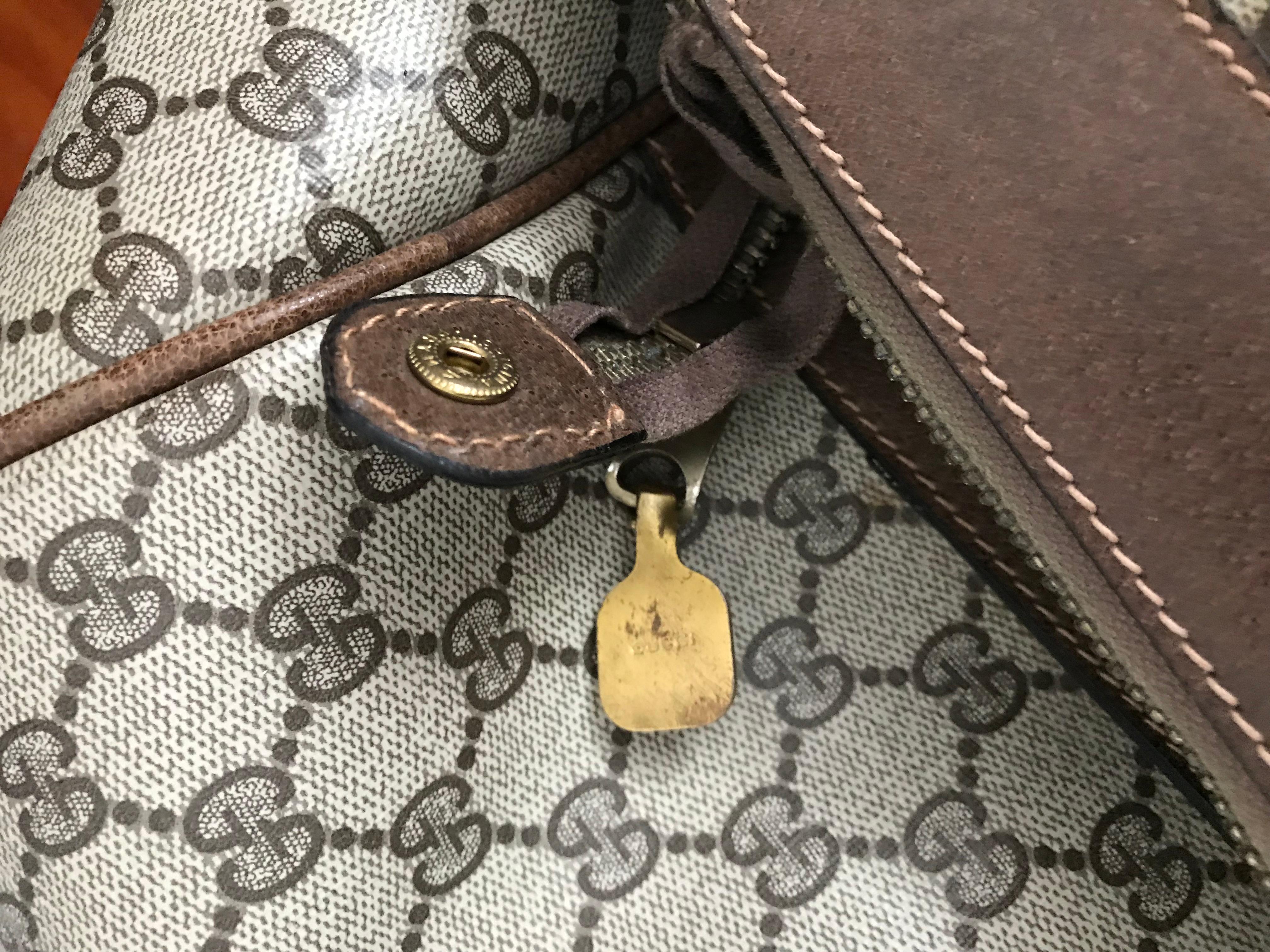 20th Century Huge Vintage Gucci Monogram Duffel Bag