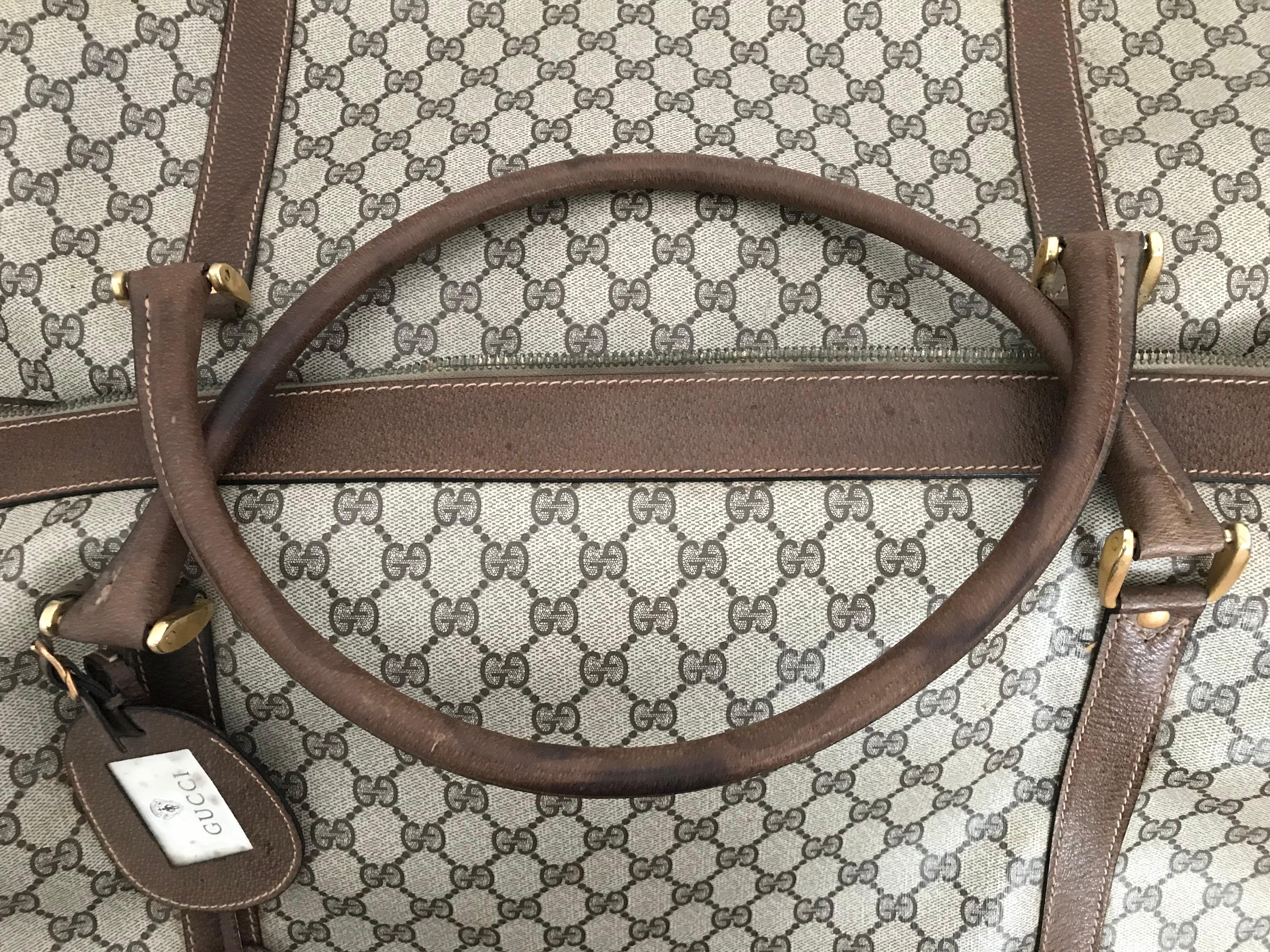 Brass Huge Vintage Gucci Monogram Duffel Bag