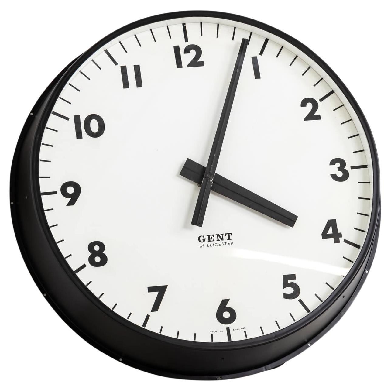 HUGE Vintage Industrial 30" Gents of Leicester Factory Railway Wall Clock c1930