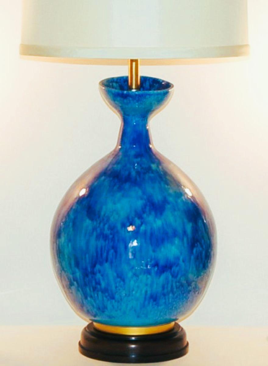 Mid-Century Modern HUGE Vintage Italian Ceramic Table Lamps by The Marbro Lamp Company For Sale