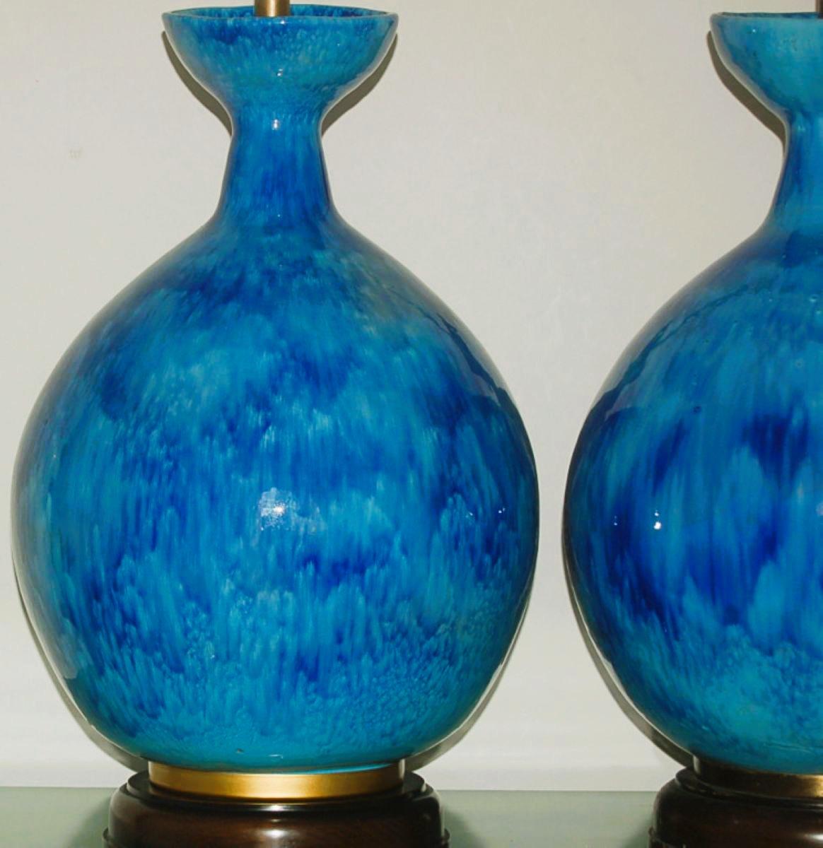 HUGE Vintage Italian Ceramic Table Lamps by The Marbro Lamp Company In Good Condition For Sale In Smyrna, GA
